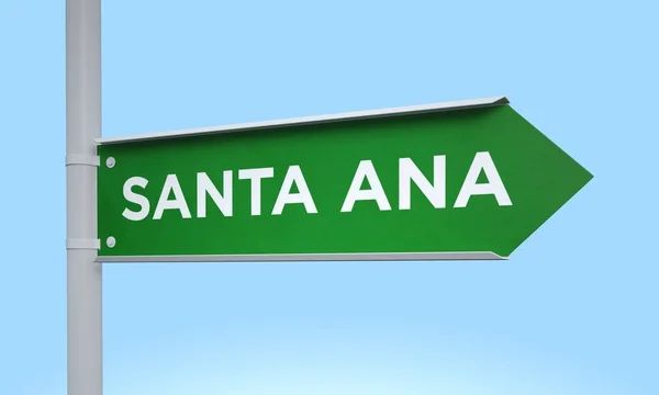 Green signpost santa ana — Stock Photo, Image