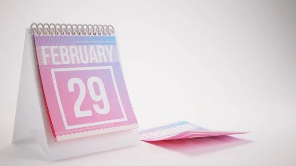 3D renderizado Calendario de colores de moda sobre fondo blanco - febrero —  Fotos de Stock