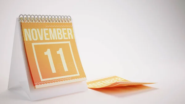 Redare 3D Calendar de culori la modă pe fundal alb - noiembrie — Fotografie, imagine de stoc