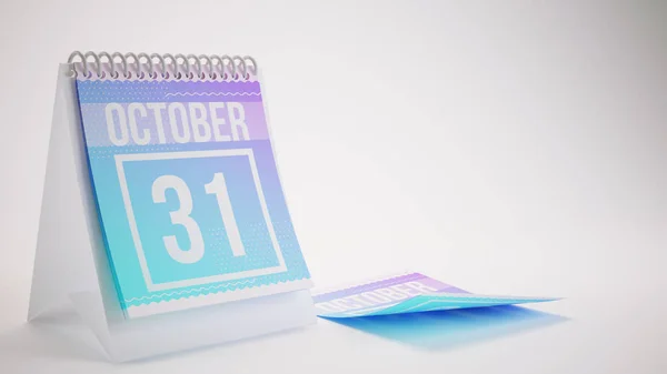 Redare 3D Calendarul culorilor la modă pe fundal alb - octombrie — Fotografie, imagine de stoc