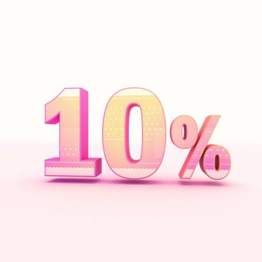 3D render pembe ve sarı renk yüzde