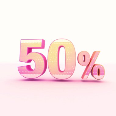 3D render pembe ve sarı renk yüzde