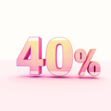 3D render pembe ve sarı renk yüzde