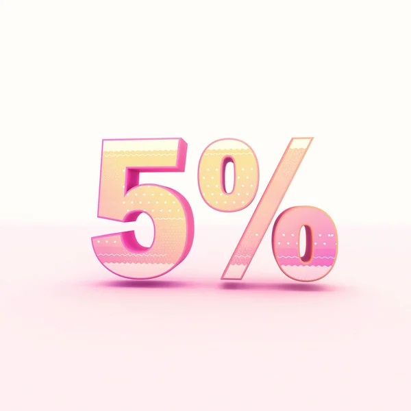 3D rendering roze en geel kleur Percentage — Stockfoto