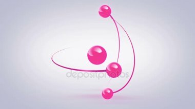 3D render Atom parçacık