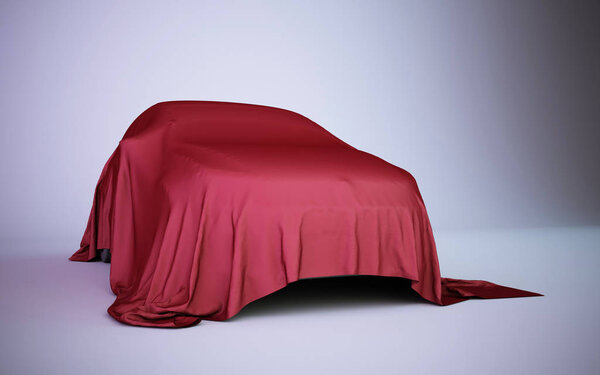 машина покрыта красным бархатом
