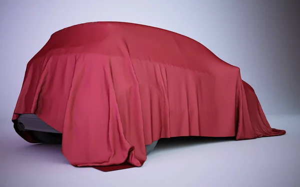 Car covered with red velvet Stock Image