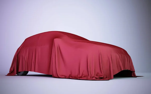 Car covered with red velvet Royalty Free Stock Images