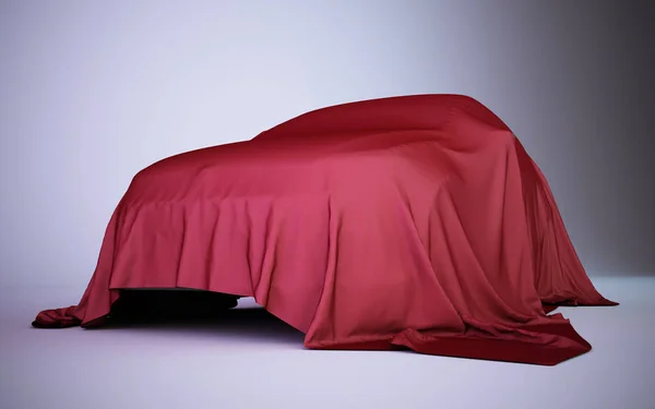 Car covered with red velvet Royalty Free Stock Images