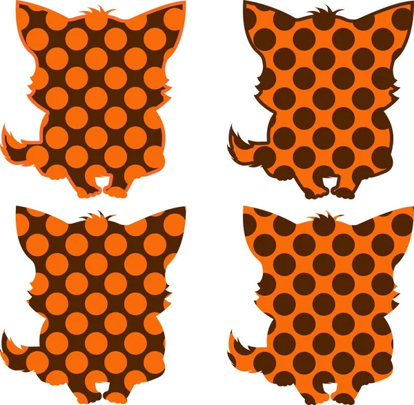 Silhouettes de chatons avec motifs — Image vectorielle