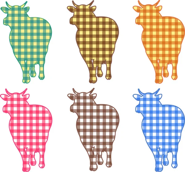 Cows silhouette pattern. — Stock Vector