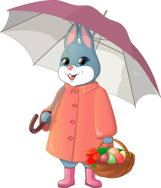 Conejo con paraguas — Archivo Imágenes Vectoriales