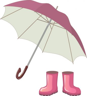 Pembe lastik çizme, şemsiye