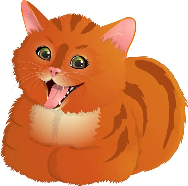 Ginger, laughing cat — Stock Vector