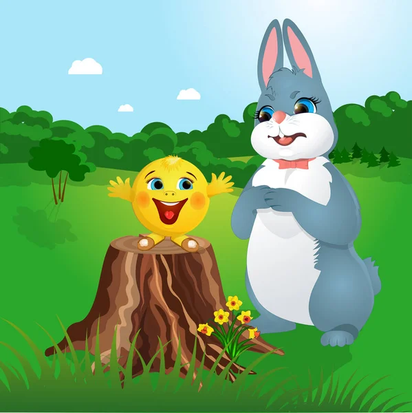 KOLOBOK piernika i Bunny — Zdjęcie stockowe