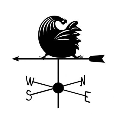 Weathervane - Black running rooster2. clipart