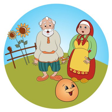 Russian folk tale about a kolobok clipart