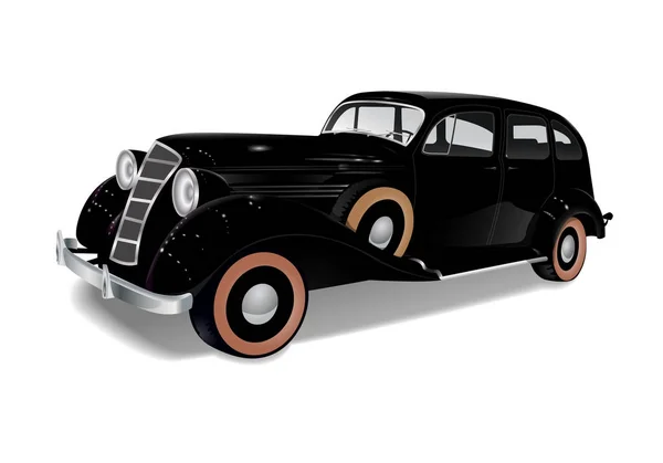 Old vintage car of black color — Stock Vector