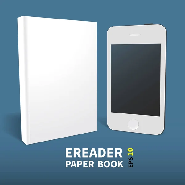 Paperbook elektronik kitap template2 — Stok Vektör