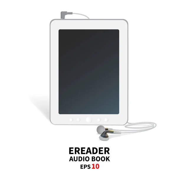 Audiobook ze słuchawkami — Wektor stockowy