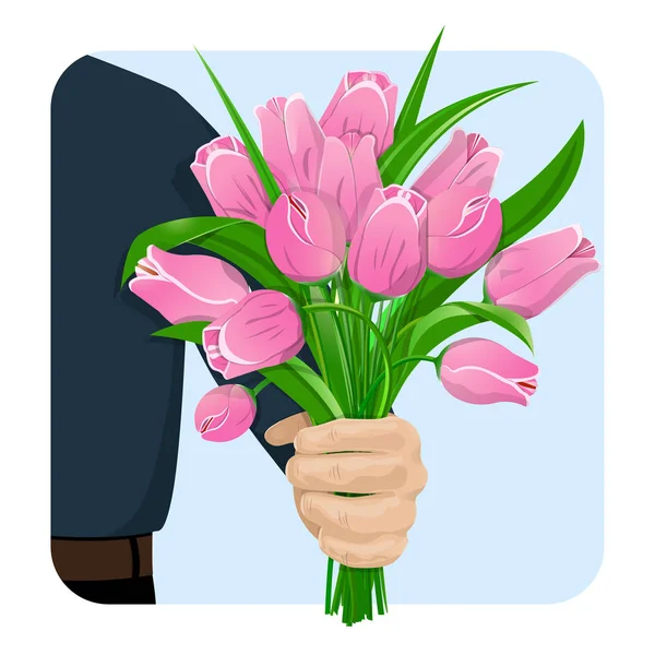The man gives flowers-02 — Stock Vector