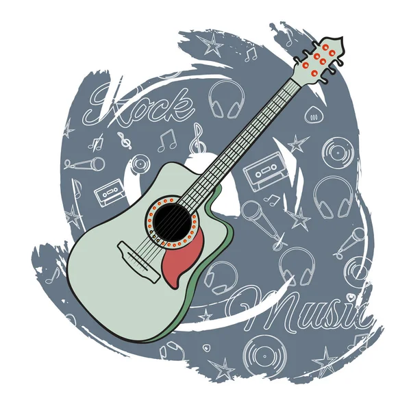 Gitaar rock muziek-02 — Stockvector