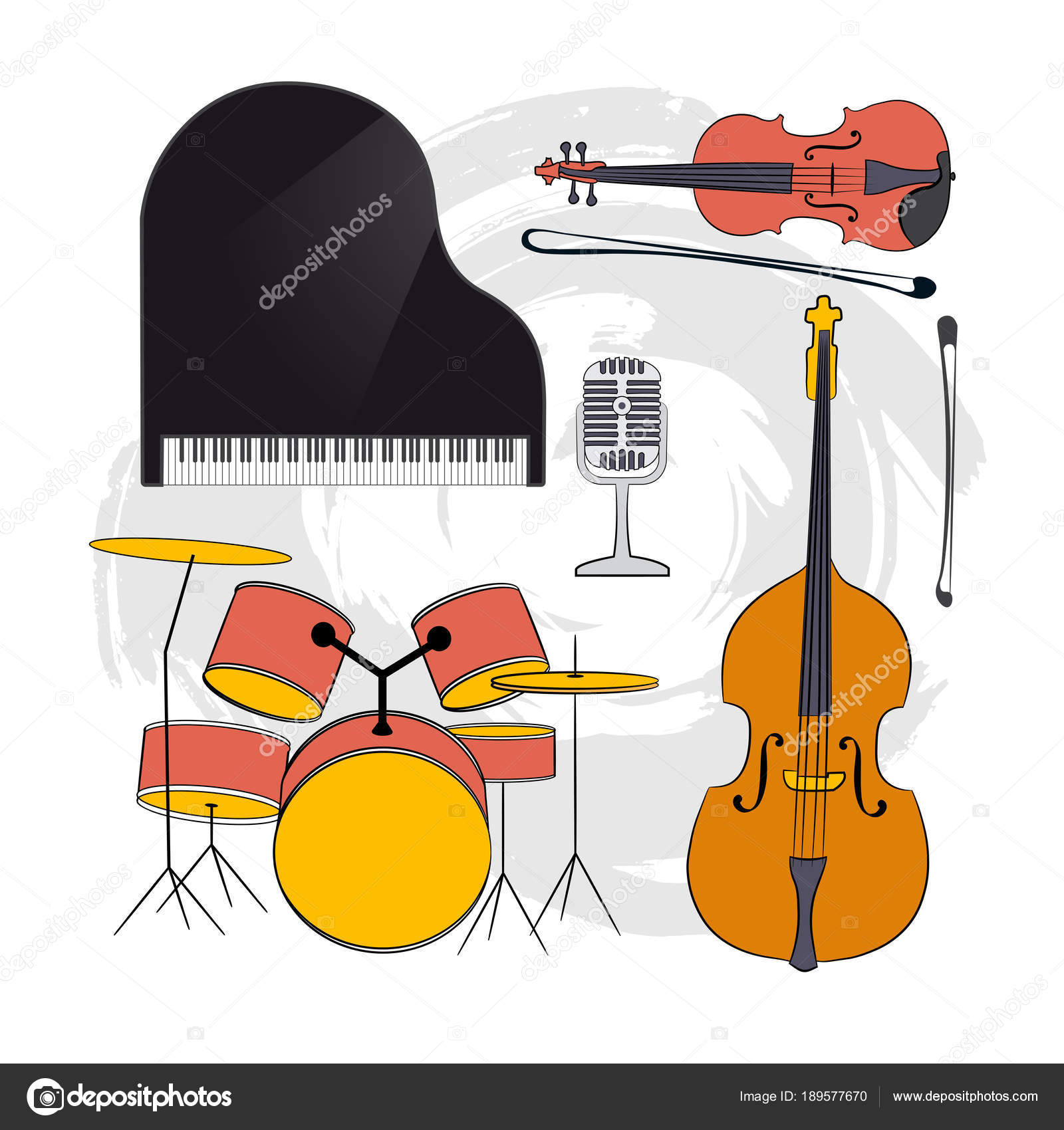 Набор Музыкальных Инструментов-02 Векторное Изображение ©danilina.