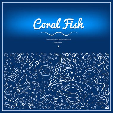 Frames with coral fish-09 clipart