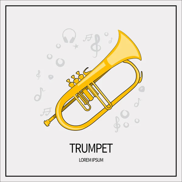 Trumpet isolerad ikon — Stock vektor