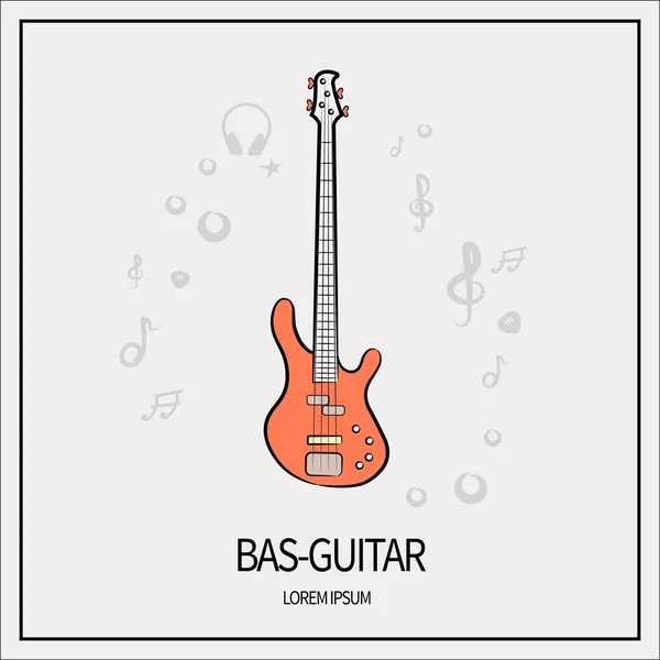 Значок бас-гітара — стоковий вектор