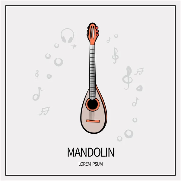 Pictogramă izolată mandolină — Vector de stoc