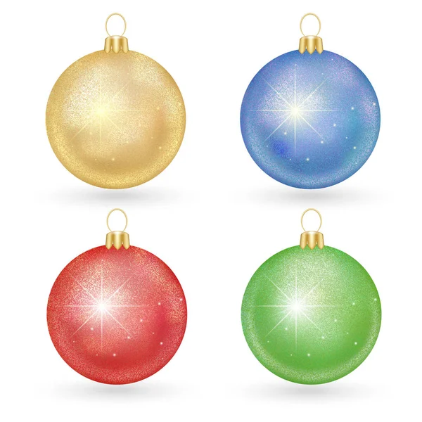Bolas de Navidad brillante conjunto — Vector de stock