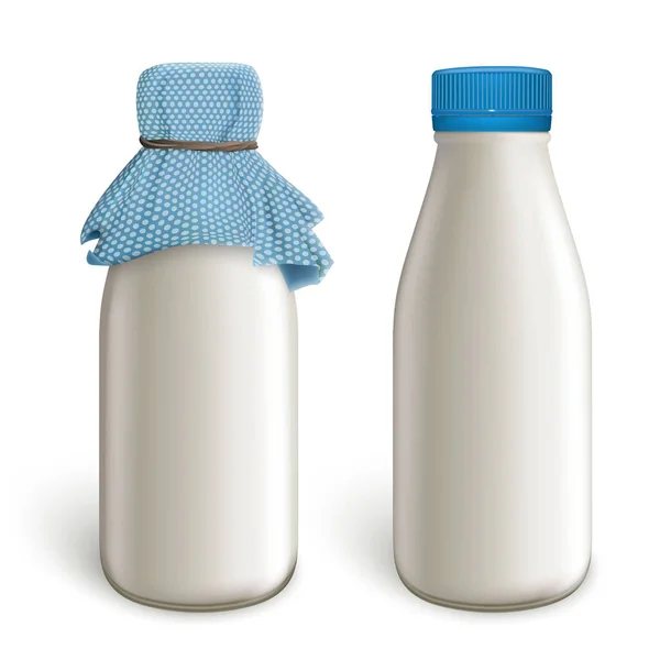 Two bottles of milk — Stock Vector