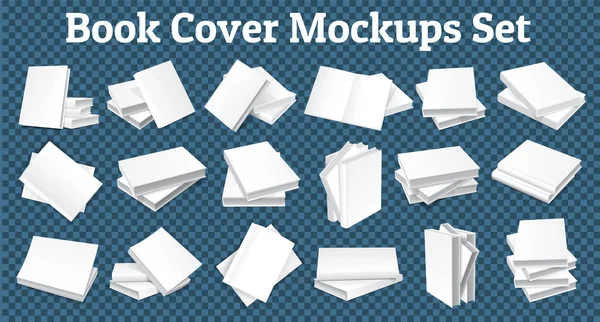 Libro copertina Mockups Set — Vettoriale Stock