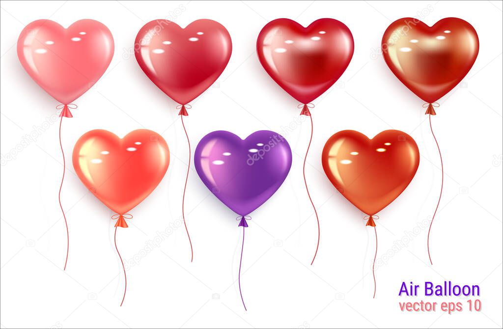 Set Air Balloons heart