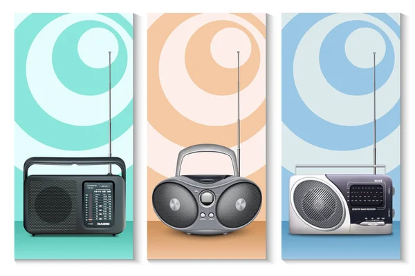 Set of vertical banners for Radio Day — Stock Vector