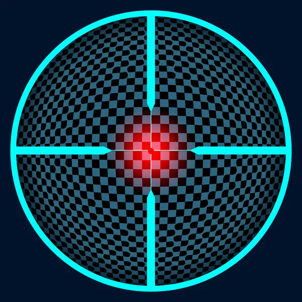 Crosshair com uma visão vermelha — Vetor de Stock