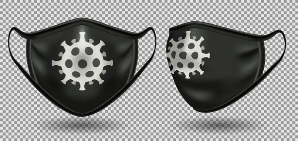 二つの黒い医療マスク — ストックベクタ