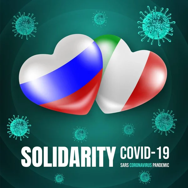 Rusya İtalya Coronavirüs — Stok Vektör