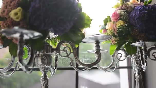 Candlesticks On A Window Sill Decorated Modern Wedding Ceremony