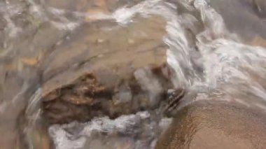 Küçük dağ nehri. Kayalar arasında akan dere ile Peyzaj