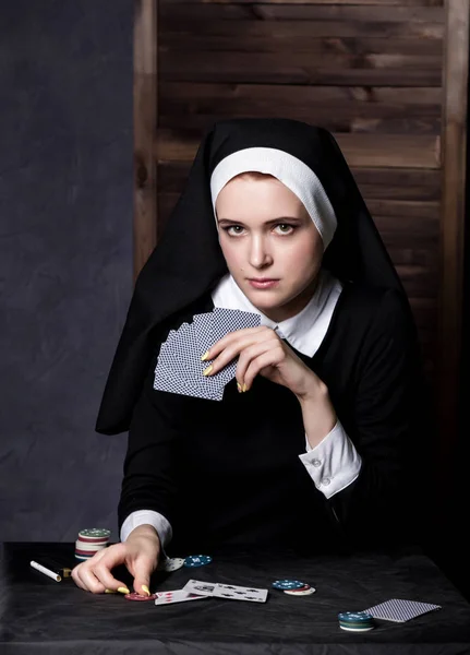 beautiful catholic nun playing cards. Rotten religion