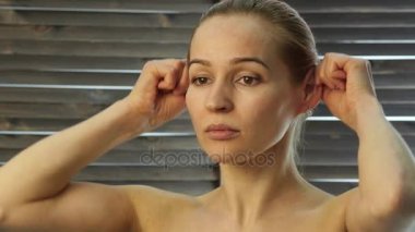 Chang kaslarda yüz yaşlanma kadının yüz fitness, yapması