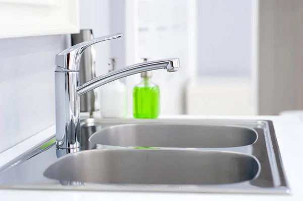 Interior of bathroom with sink basin faucet. Modern design of bathroom — Stock Photo, Image