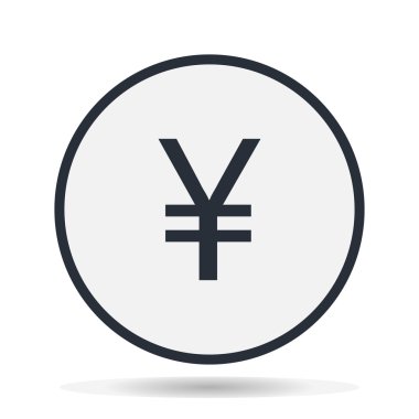 Yen para birimi simgesi vektör çizim.