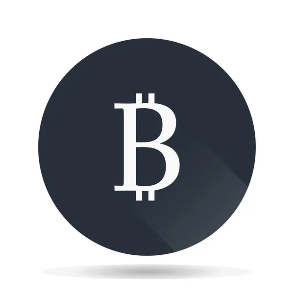 Bitcoin icône de l'argent avec ombre sur fond clair — Image vectorielle