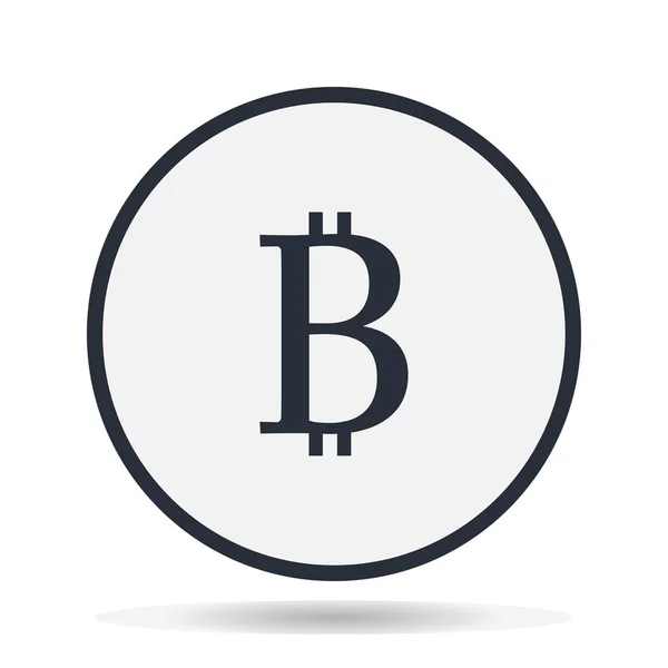 Ícone de dinheiro Bitcoin com sombra no fundo de luz —  Vetores de Stock