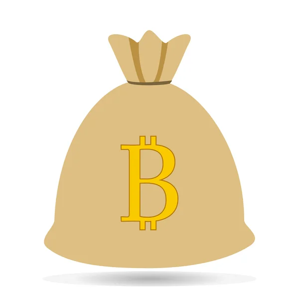 Monnaie sac argent Bitcoin icône vectoriel illustration . — Image vectorielle