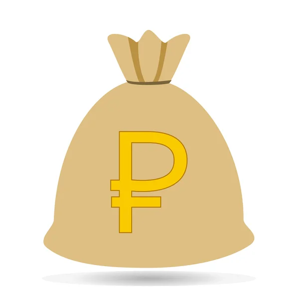 Money Bag currency Ruble icon vector illustration. — Stock Vector