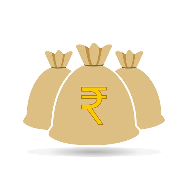 Pieniądze torba waluta Rupia ikona ilustracja wektorowa. — Wektor stockowy